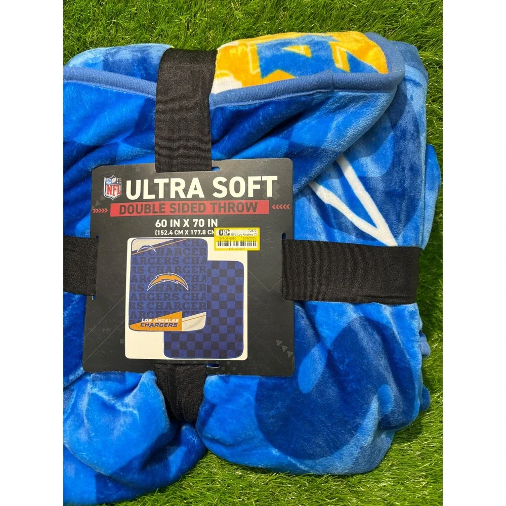 NFL Los Angeles Chargers Ultra Soft Double Sided Throw Blanket 60x70 Blue Yellow